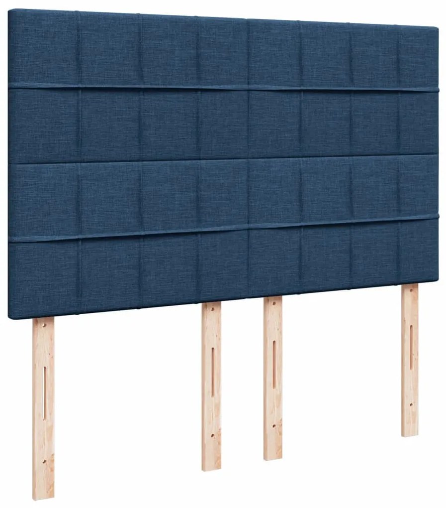 Cama com molas/colchão 160x200 cm tecido azul