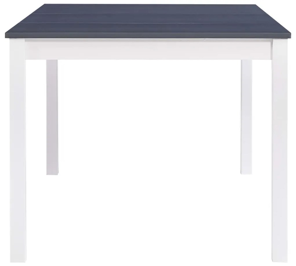 Mesa de jantar 180x90x73 cm madeira de pinho branco e cinzento