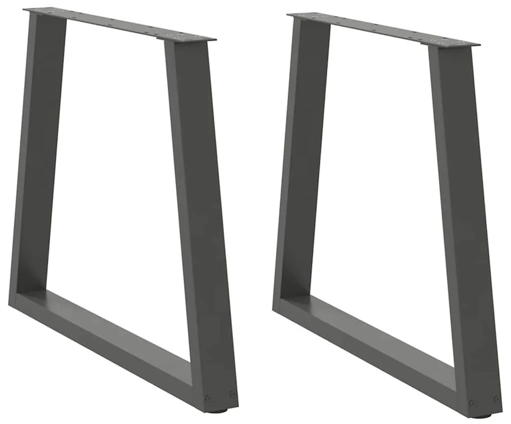 Pés para mesa de jantar em V, 2 peças, antracite, 70x(72-73,3) cm, aço