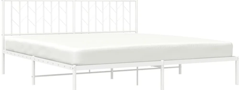 Estrutura de cama com cabeceira 183x213 cm metal branco