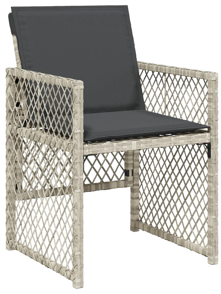 Conjunto de Jantar para Jardim vidaXL 5 Peças com Almofadas Cinza-Clar
