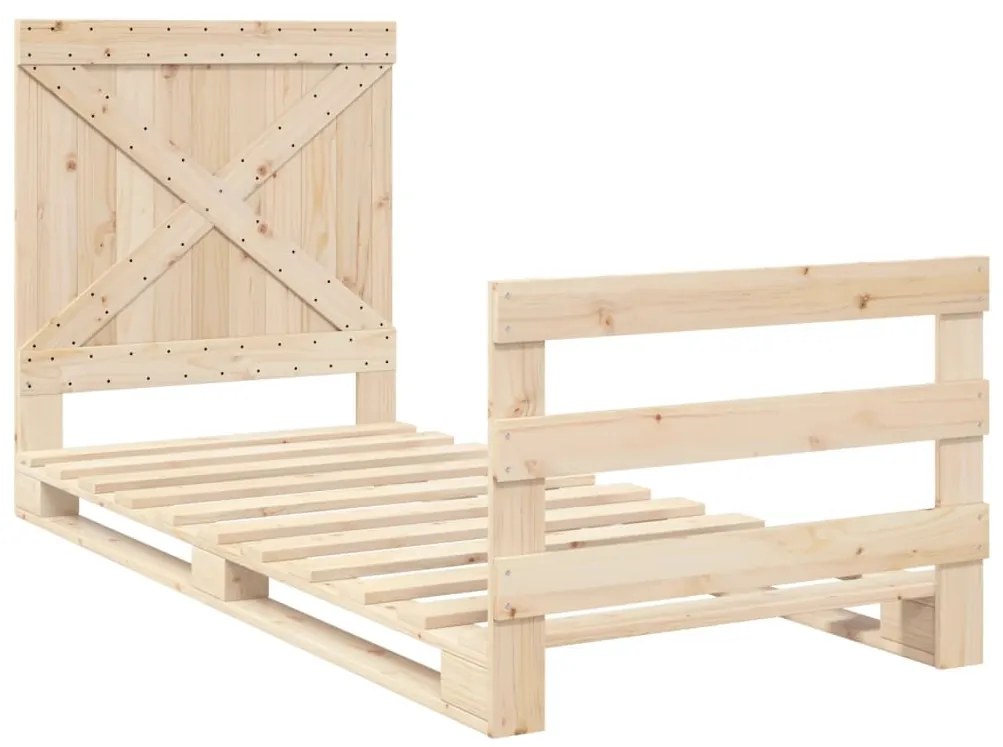 Estrutura de cama com cabeceira 90x200 cm pinho maciço