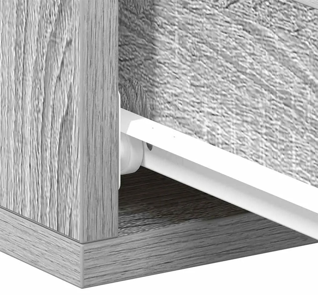 Mesas cabeceira suspensas 40x30x15 cm cor sonoma cinzento