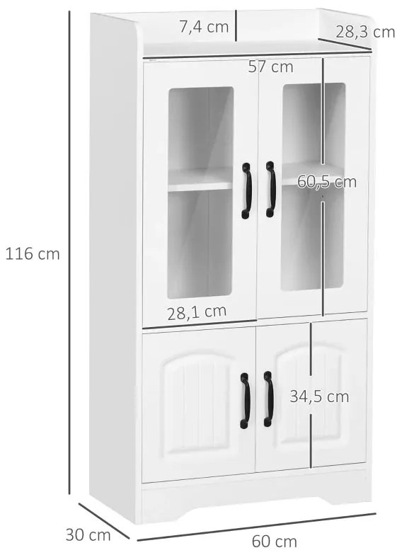 Vitrine Halos - Cor Branco - Em Melamina de Nadeira, MDF e Vidro Tempe