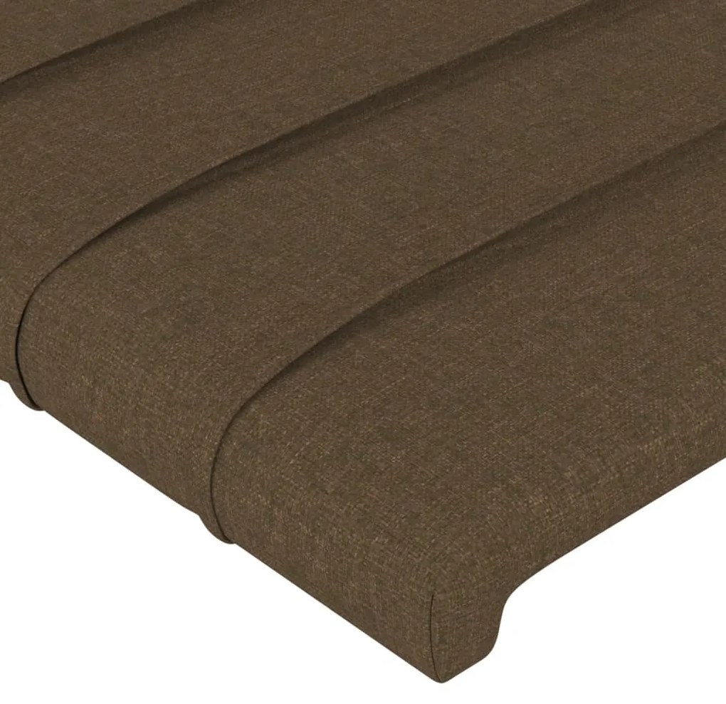 Cabeceira de cama c/ abas tecido 163x16x78/88cm castanho-escuro