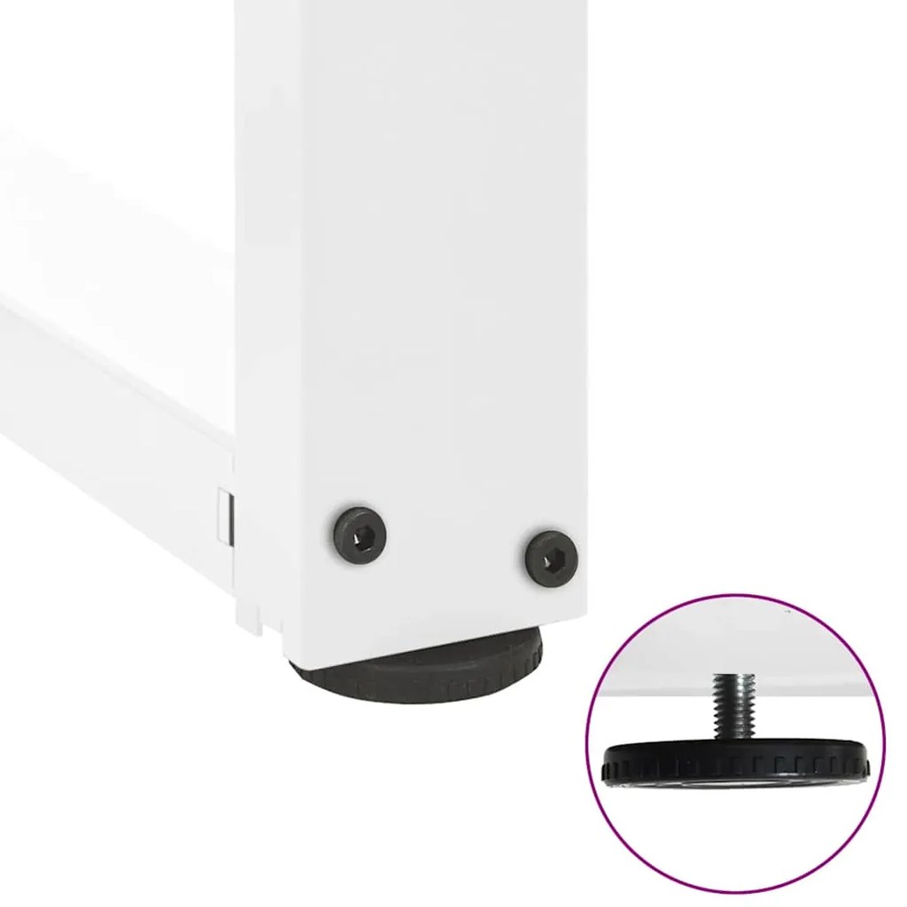 Pés para mesa de centro em forma de T, 2 peças, branco, 50x25x(30-31)