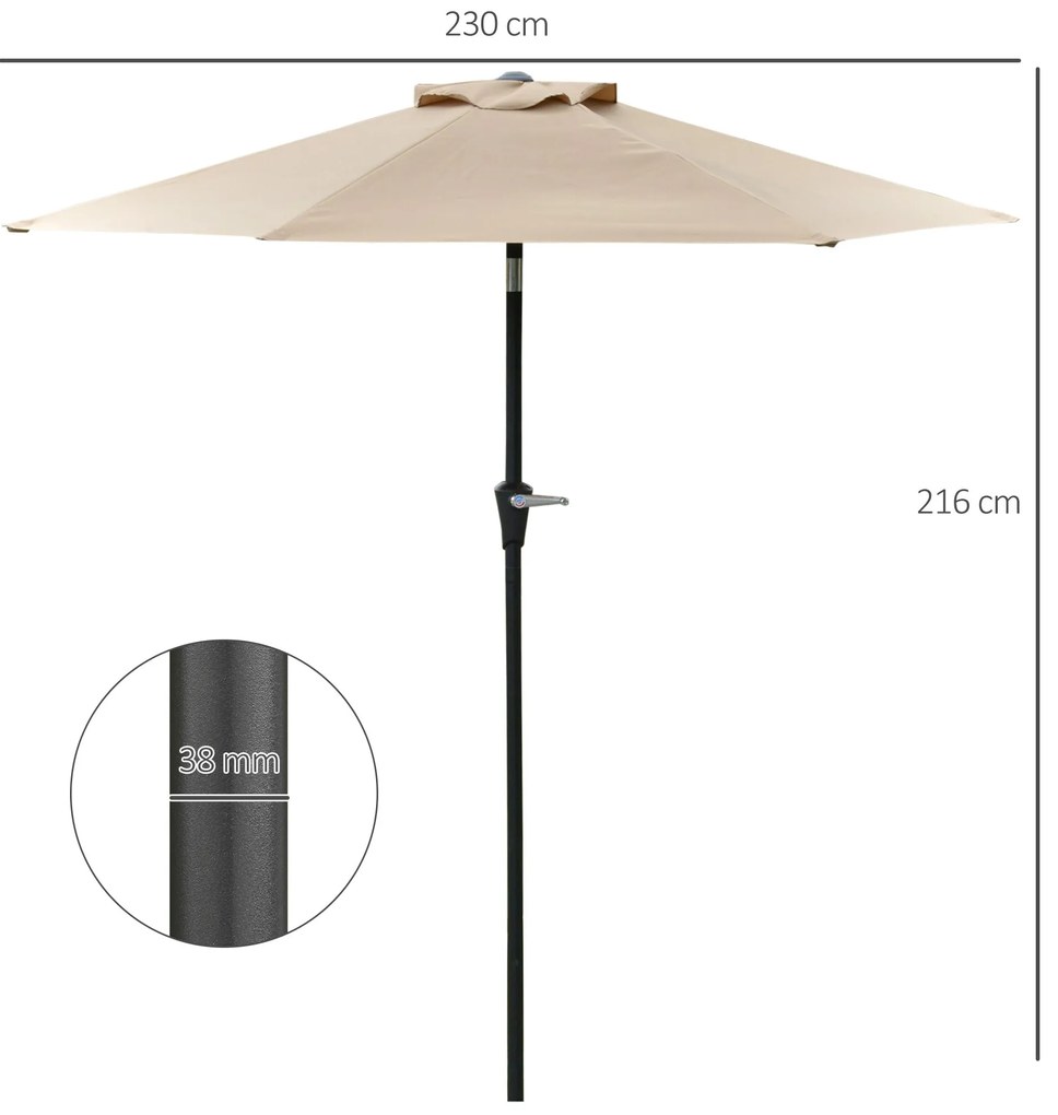 Chapéu de Sol de Jardim Ø230x216 cm Chapéu de Sol de Terraço com Teto