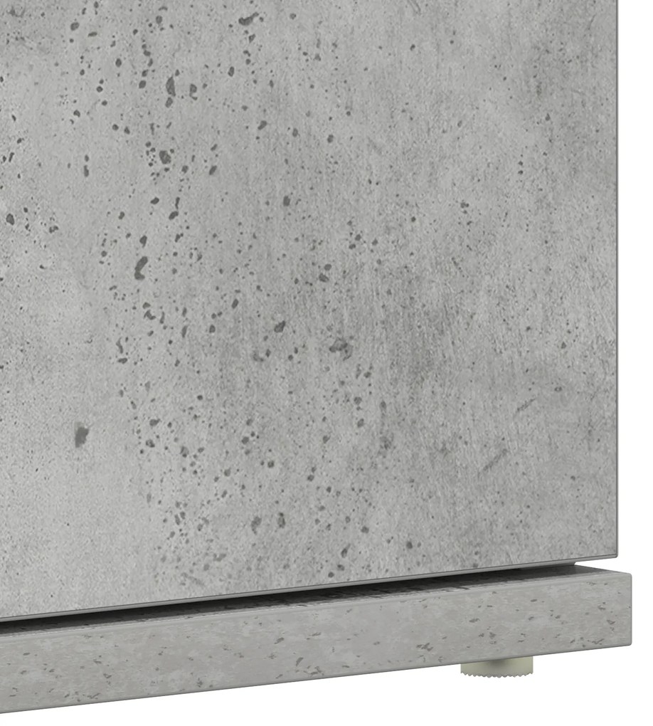 Guarda-Sapatos Cinza Concreto 80x39x180 cm de Madeira de Engenharia