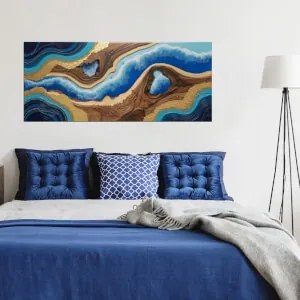 Autocolante XXL – Corrente epóxi dinâmica em dourado e azul