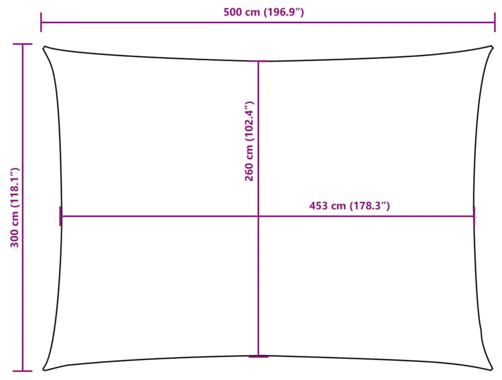 Para-sol estilo vela tecido oxford retangular 3x5 m laranja