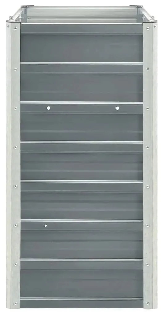 Canteiro elevado de jardim aço galvanizado 240x40x77cm cinzento