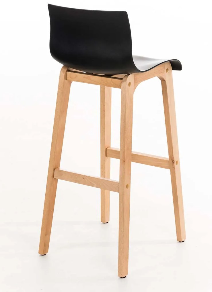 Banco de bar Hoover em plástico e com estrutura de Cor Natural 41 x 101 x 46 cm Preto