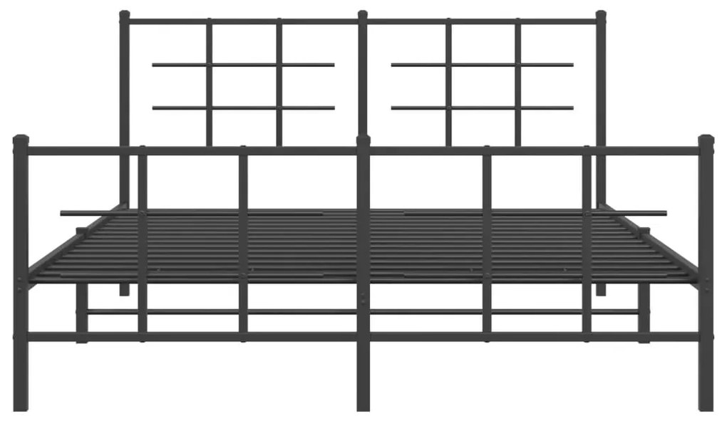 Estrutura de cama sem colchão com pés 160x200 cm preto