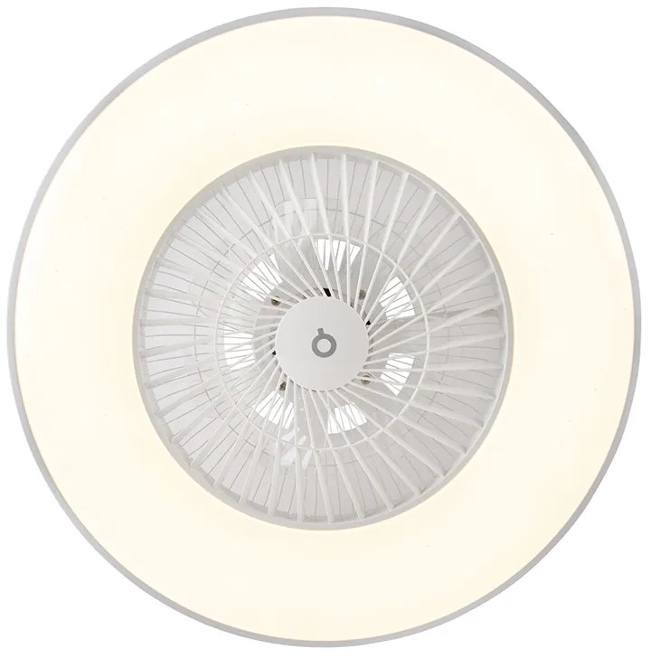 LED Ventilador de teto branco com efeito de estrela regulável - Climo Moderno