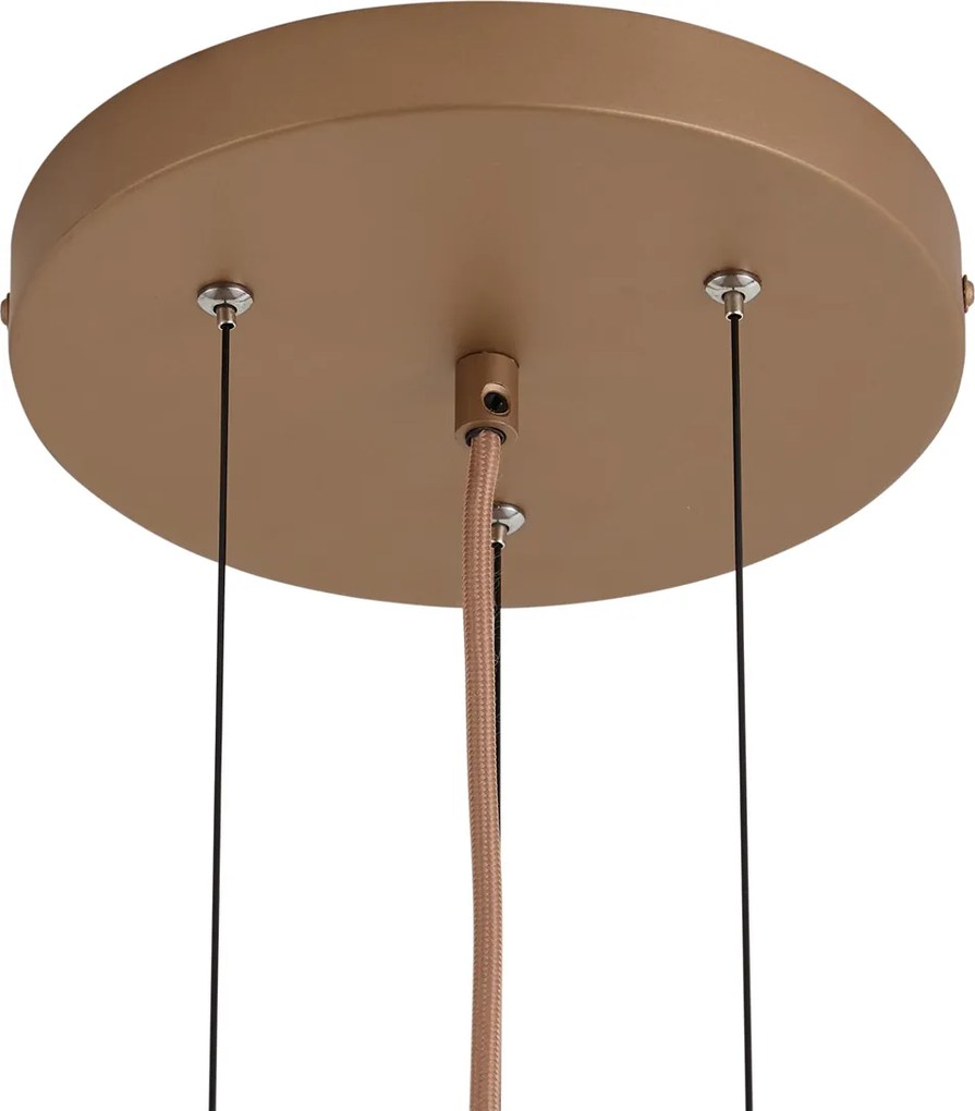 Candeeiro Suspenso Retro Bronze Escuro com Vidro Âmbar - Barb