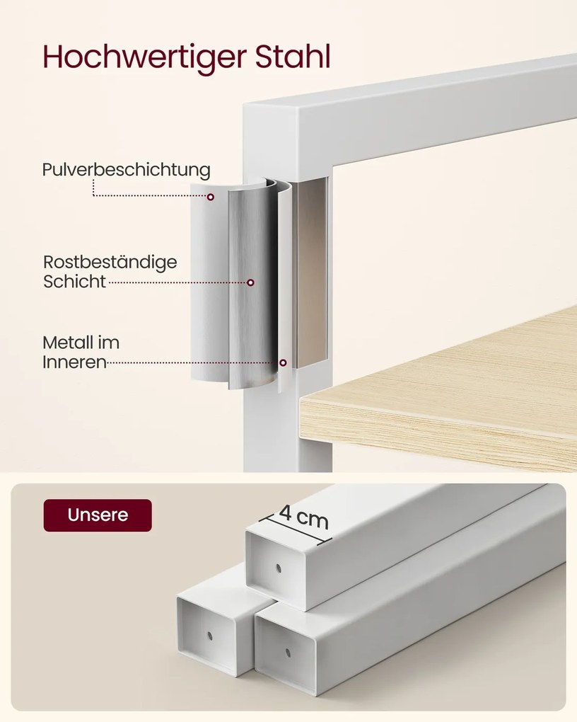 Estante livros 30 x 64 x 185,5 cm bege natural-branco