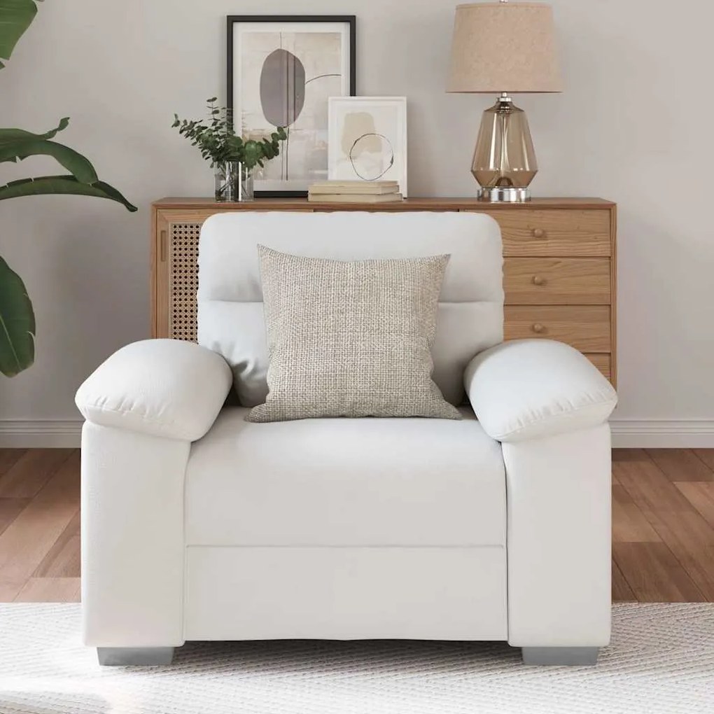 Poltrona 60 cm couro artificial branco