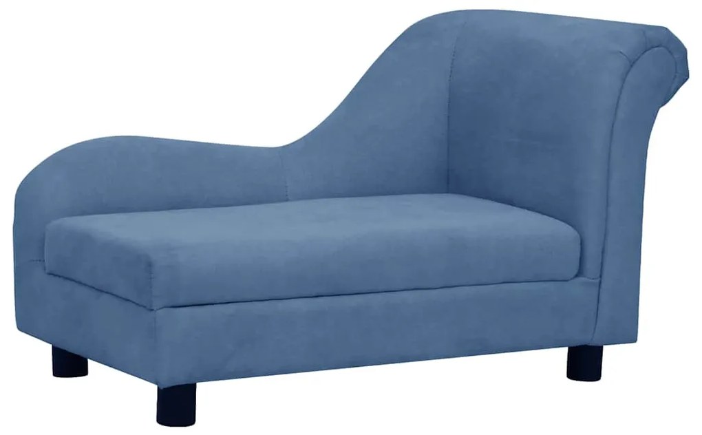 Sofá para cães com almofada 83x44x44 cm pelúcia azul