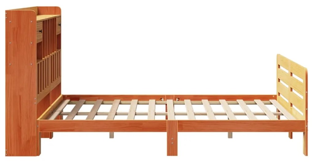 Cama com estante sem colchão 140x200 cm pinho maciço
