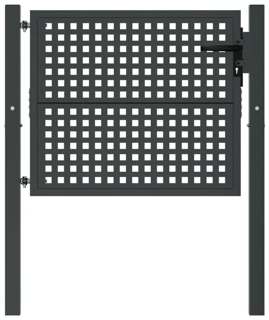 Portão de jardim 105x125 cm aço antracite