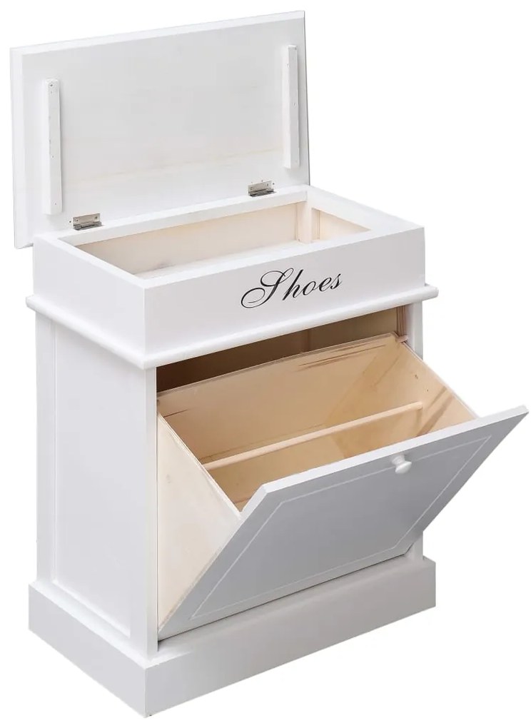 Sapateira 50x28x58 cm madeira de paulownia branco