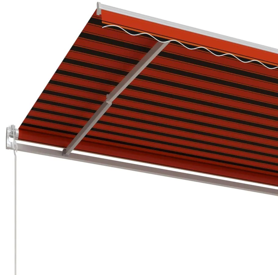 Toldo retrátil automático 600x350 cm laranja e castanho