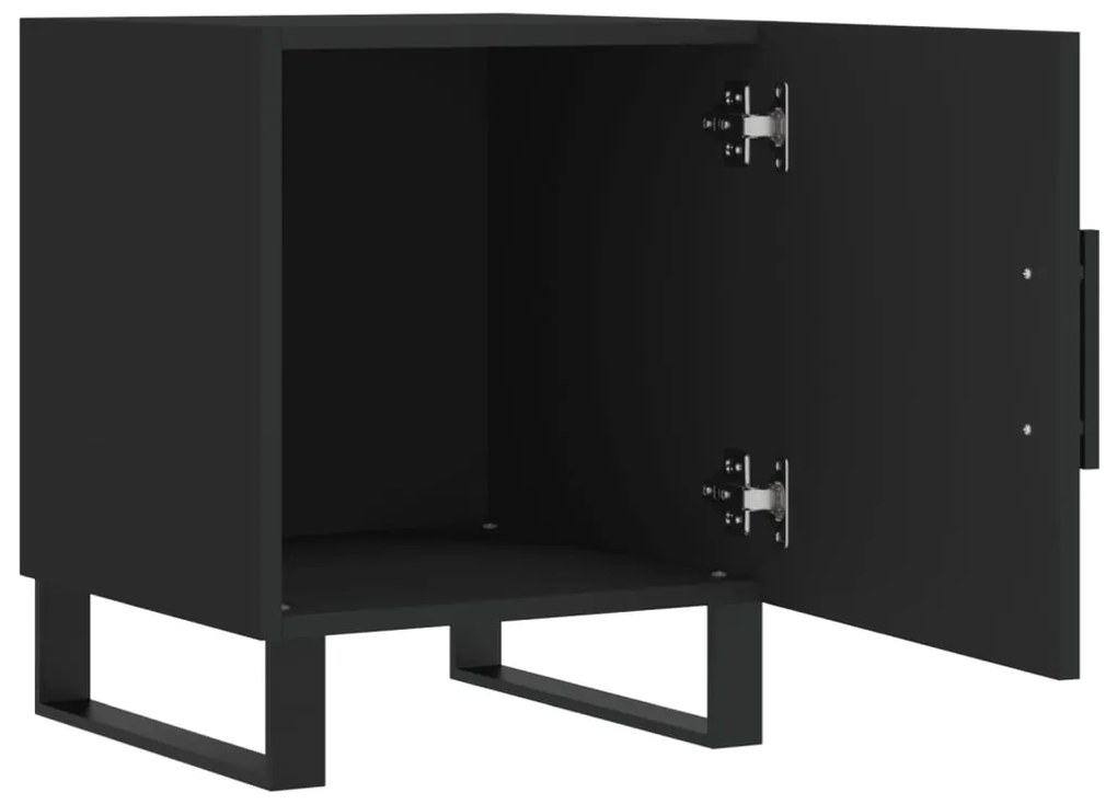 Mesa de cabeceira 2 pcs 40x40x50 cm derivados de madeira preto