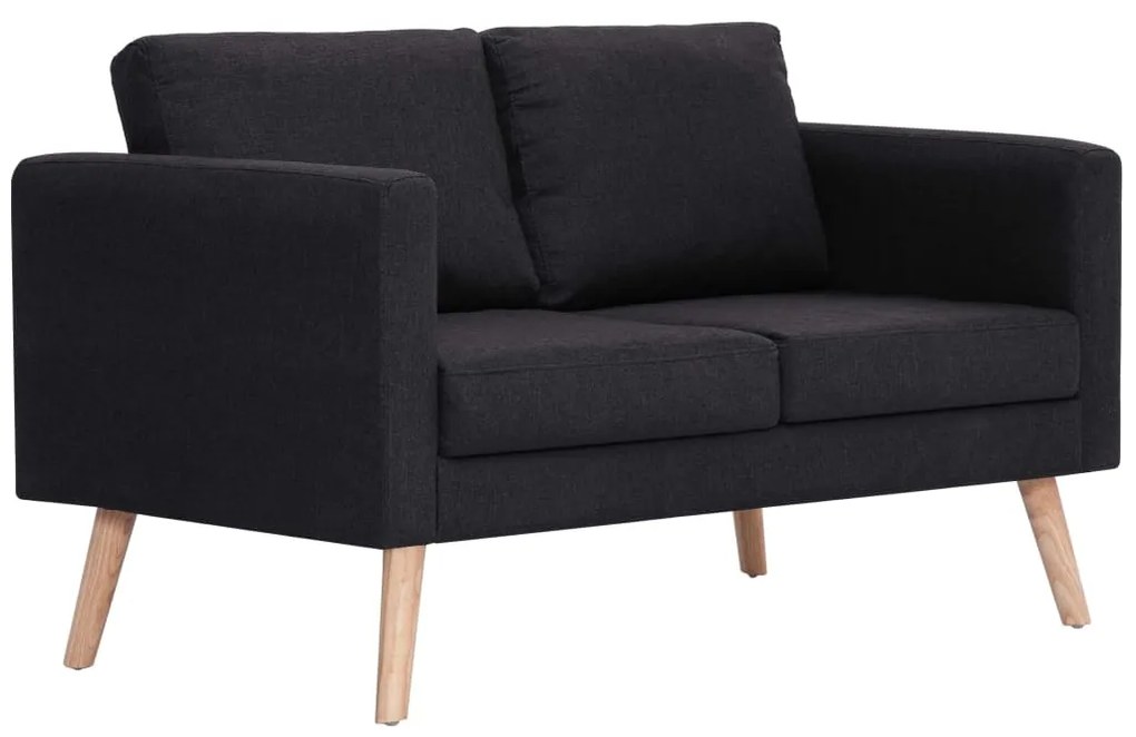 2 pcs conjunto de sofás tecido preto