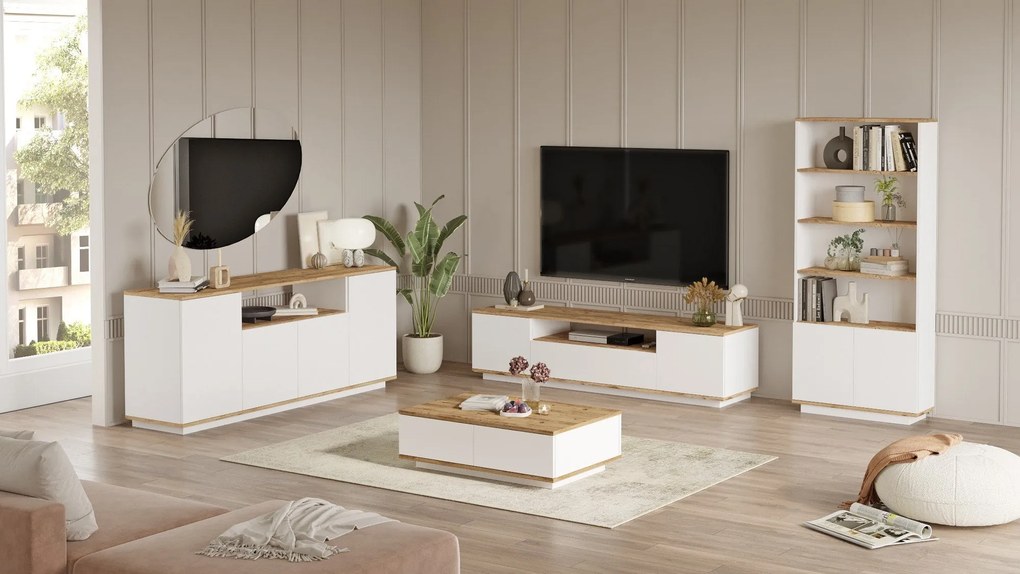 Conjunto de Mobiliário de Sala FR19 – Pinho Atlântico Branco – Diversa