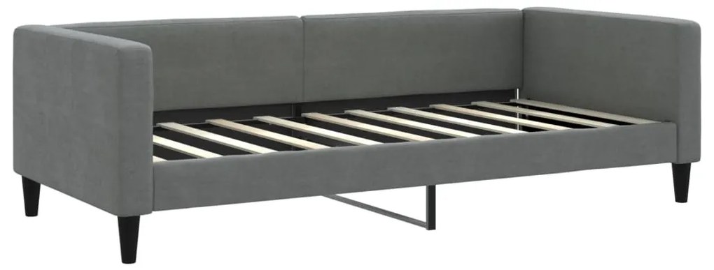 Sofá-cama com colchão 90x190 cm tecido cinzento-escuro