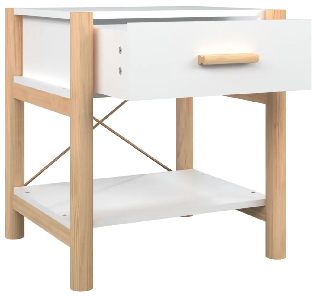 Mesas de cabeceira 2 pcs 42x38x45cm derivados de madeira branco