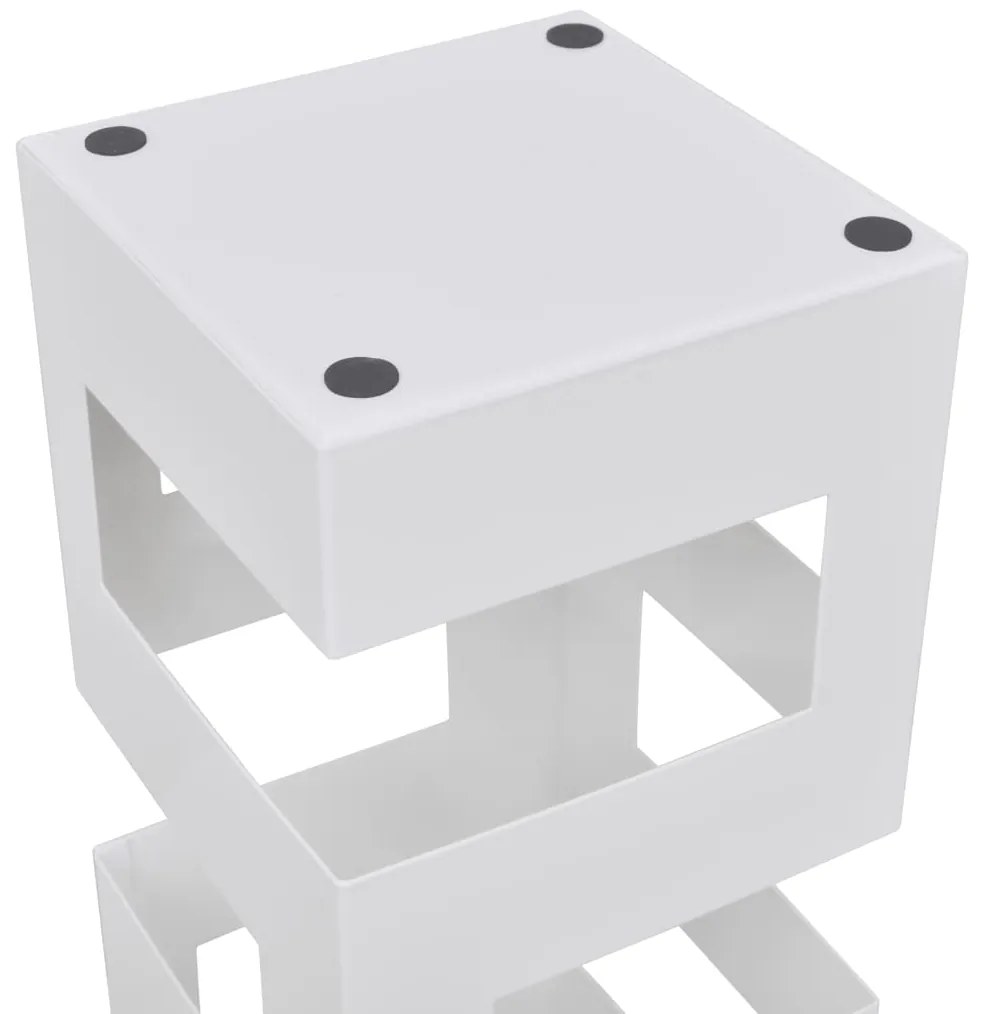 Suporte guarda-chuvas/de armazenamento quadrado branco aço 48,5 cm
