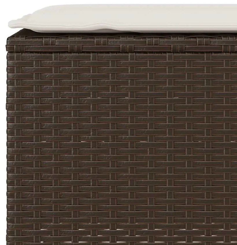 Banco de jardim com almofadão 110x30x40,5 cm vime PE castanho
