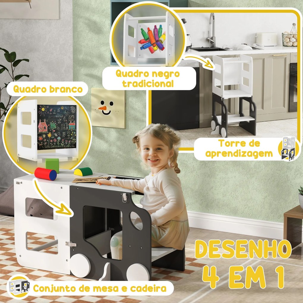 AIYAPLAY Torre de Aprendizagem 4 em 1 Torre de Aprendizagem para Crian