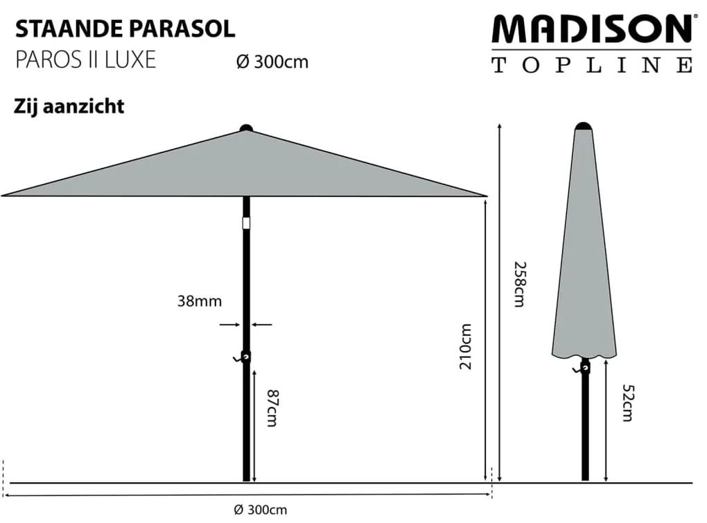 Madison Guarda-sol Paros II Luxe 300 cm cinzento