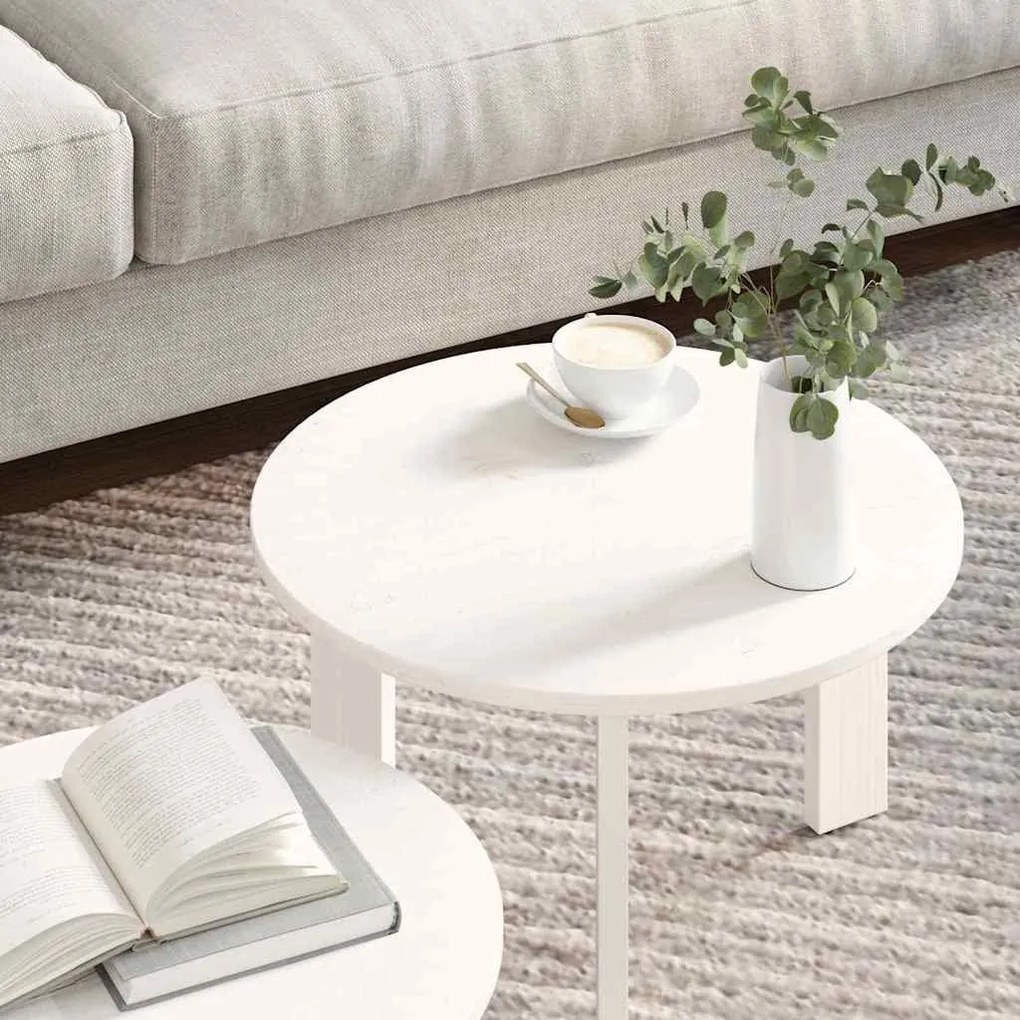 Conjunto de Mesas de Café 2 pcs Branco 47.5 x 47.5 x 27 cm