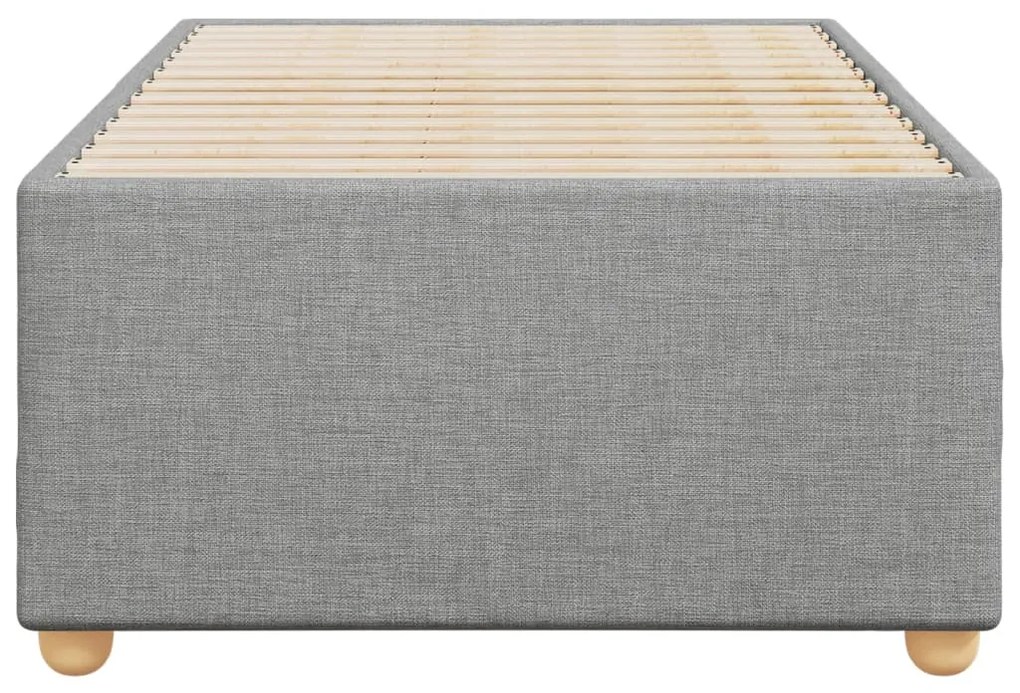 Estrutura de cama sem colchão 100x200 cm tecido cinzento-claro