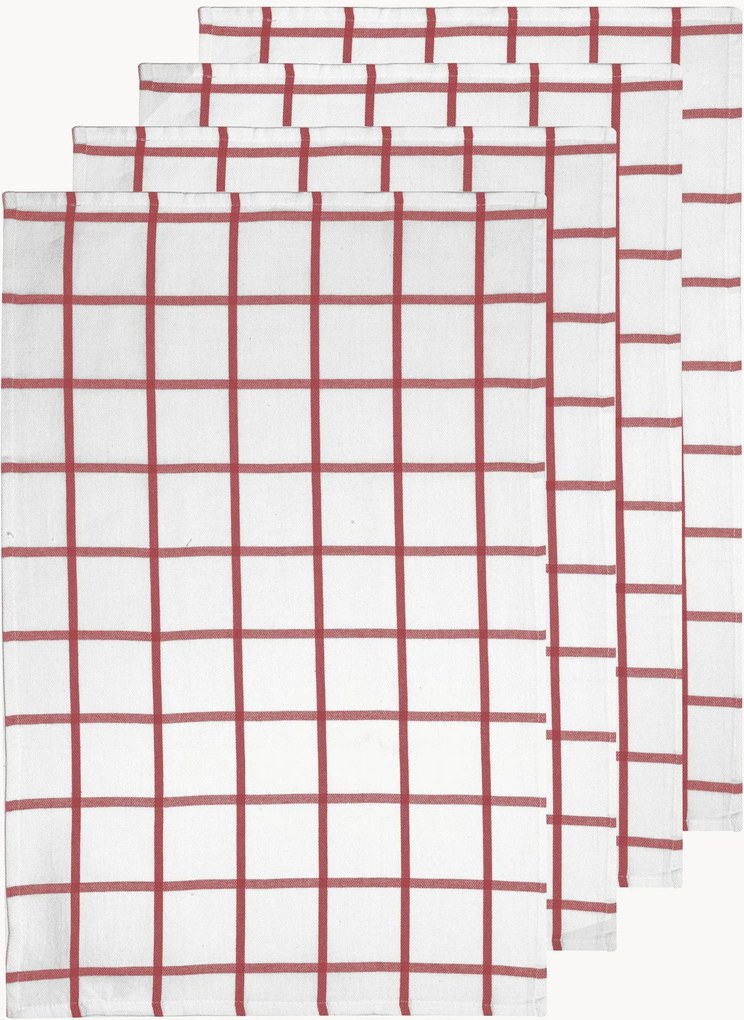 Toalhas de cozinha Grid Pack Blush, conjunto de 4