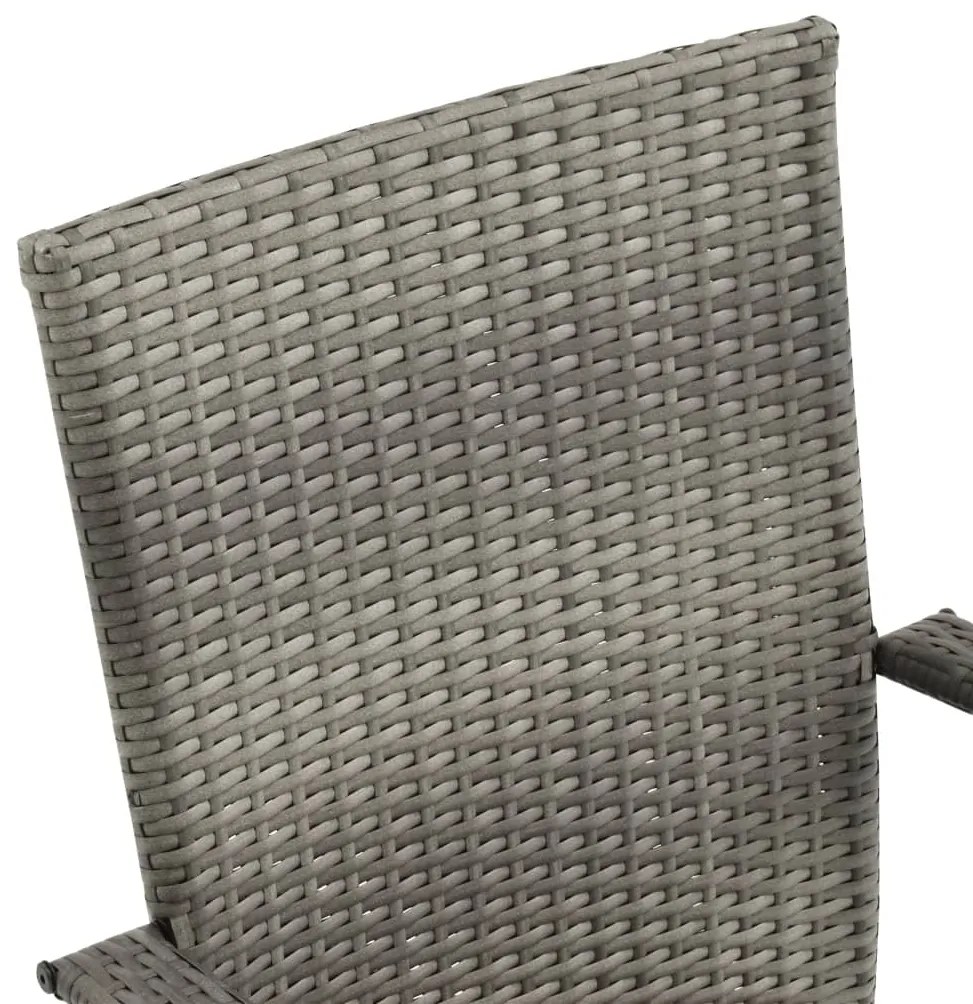 5 pcs conjunto de jantar para jardim cinzento