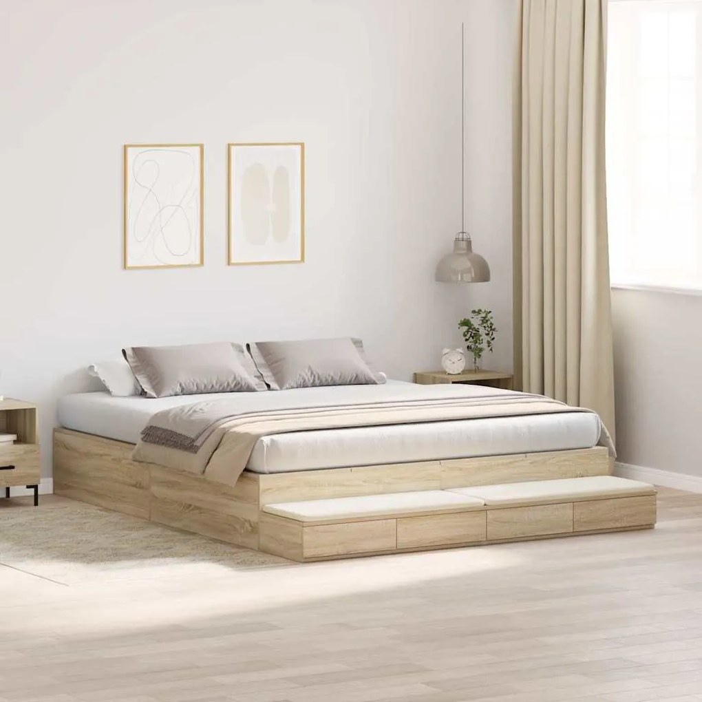 Estrado de Cama Carvalho Sonoma 200x200 cm