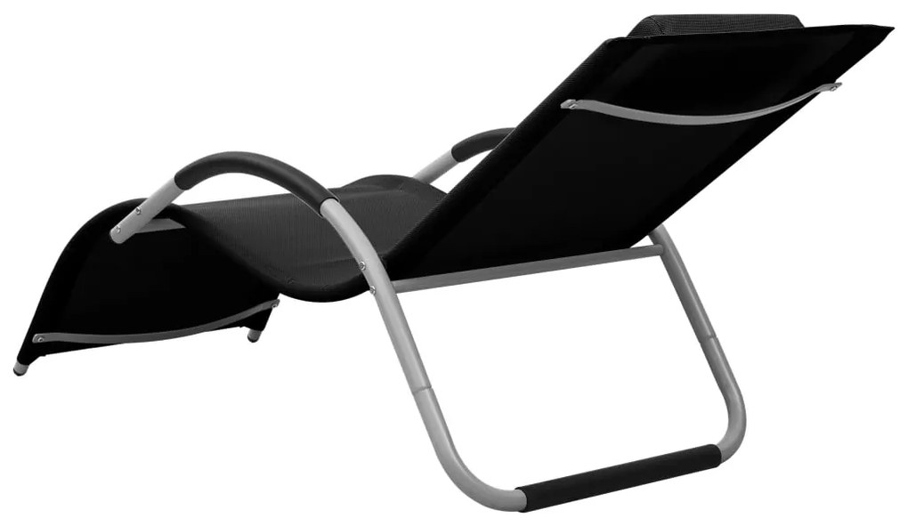 Espreguiçadeiras 2 pcs textilene preto e cinzento