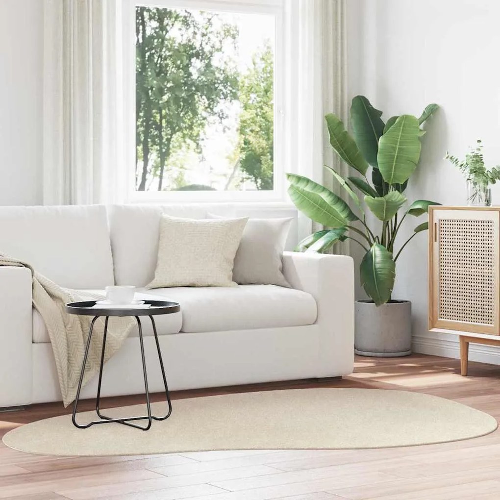 vidaXL Tapetes de área HUARTE Bege 140 x 200 cm Poliéster