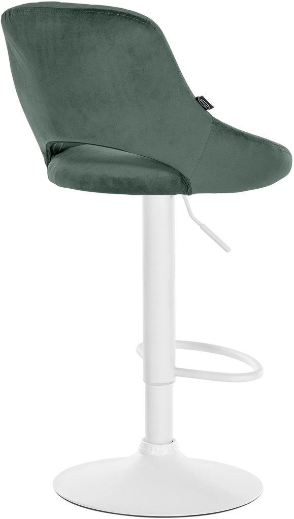 Banco alto Milet em veludo com estrutura branca 85-106 x 47 x 48 cm Verde