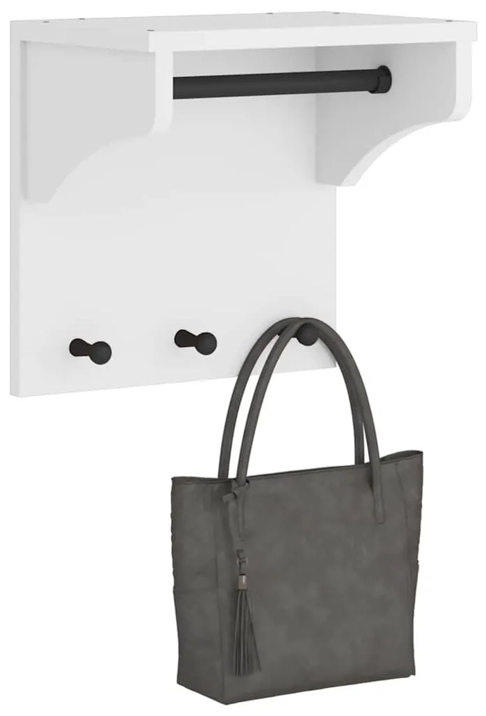 vidaXL Cabide de parede Branco 43x30x42 cm Pinho de madeira maciça