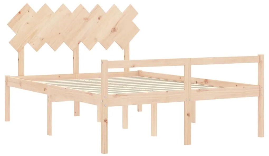 Cama para idosos com cabeceira 140x200 cm madeira maciça