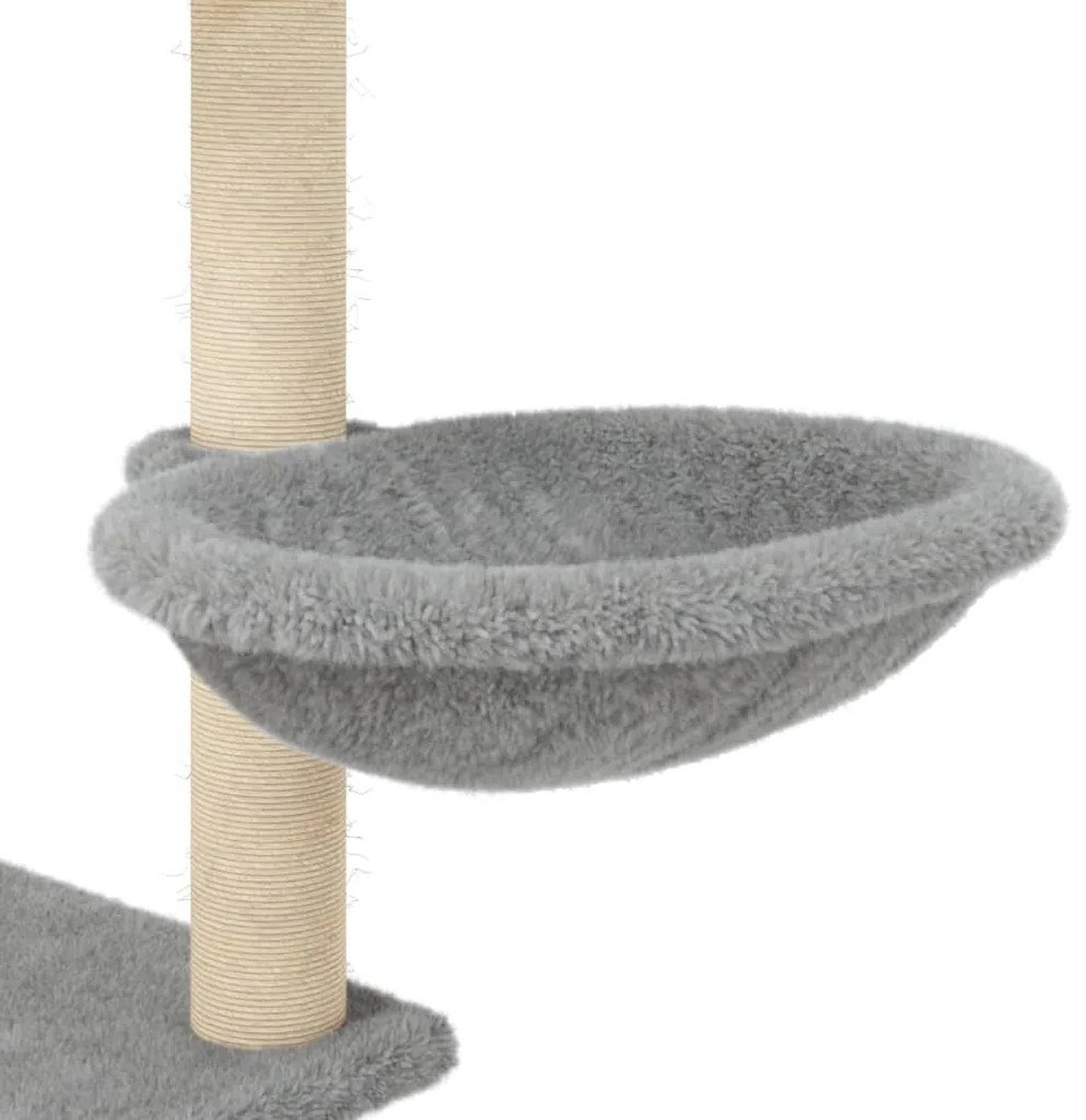 Árvore p/ gatos c/ postes arranhadores sisal 153 cm cinza-claro