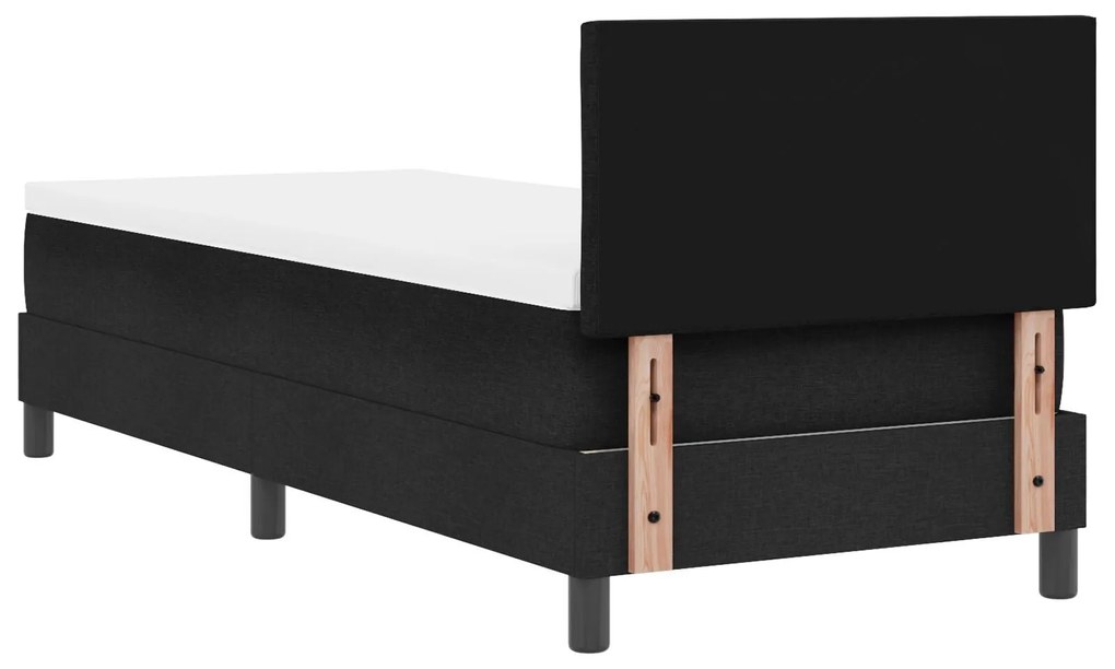 Cama Box Spring com Colchão Preta 80x200 cm Tecido