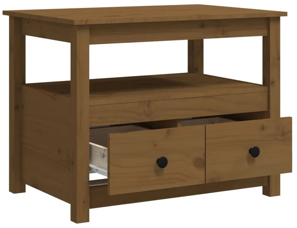 Mesa de centro 71x49x55 cm pinho maciço castanho mel