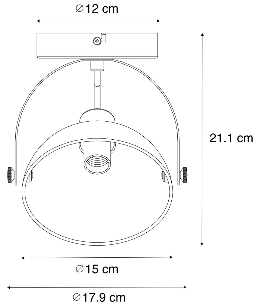 Luminária de teto industrial branca com prata 15 cm ajustável - Magnax Industrial