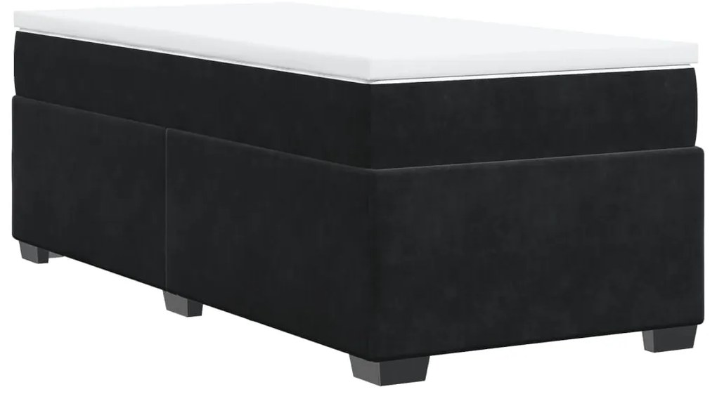 Cama com molas/colchão 90x190 cm veludo preto